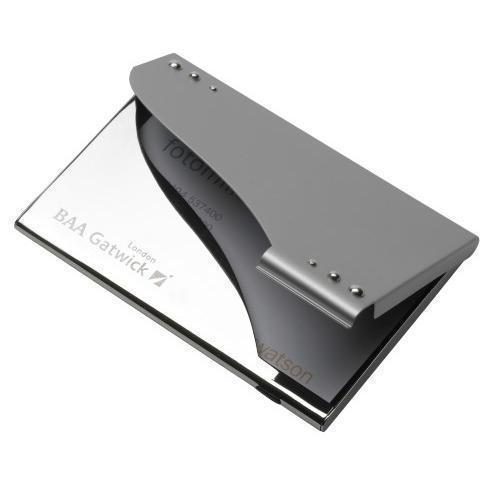 Metal Business Card Holder Two Tone Finish
